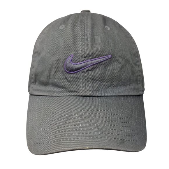 Nike Swoosh Slideback Hat Gray OSFM Embroidered S1ZE Heritage 86 - Picture 1 of 9
